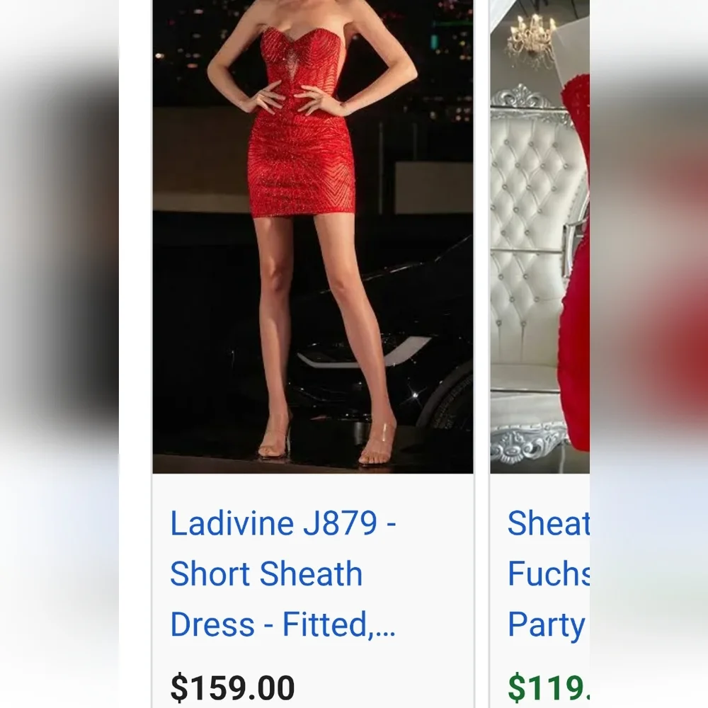 Red Short Beaded Glittery Homecoming Formal Corest Dress Size 2 - Picture 8 of 8